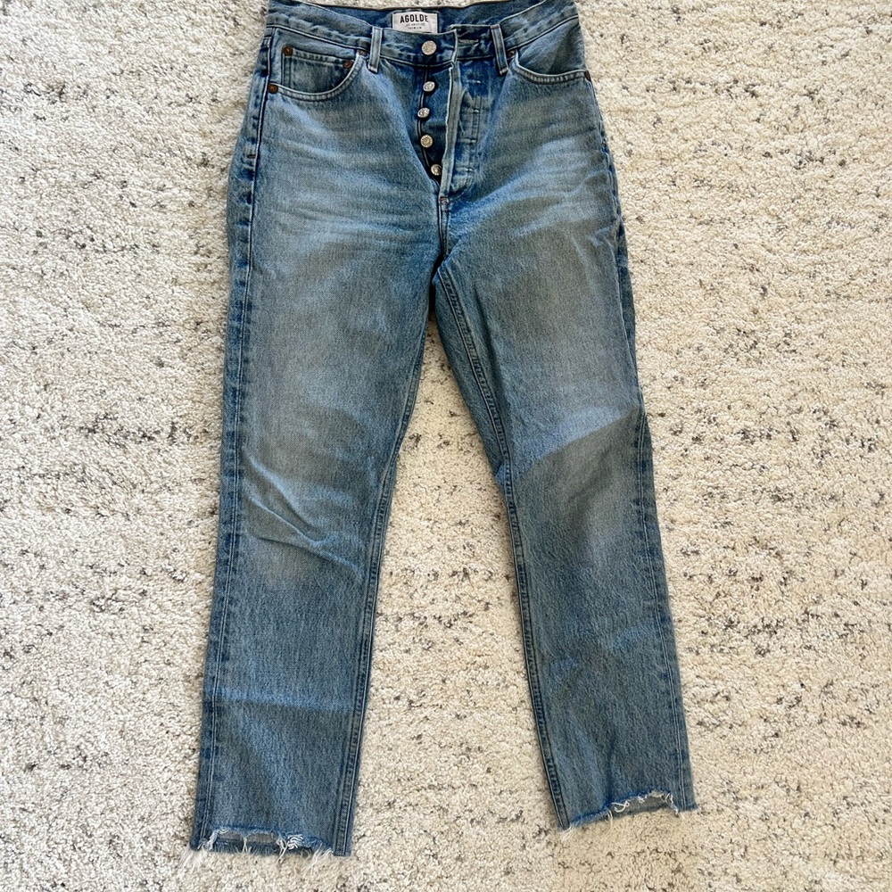 Agolde Riley High Rise Straight Crop Jeans - Picture 2 of 12